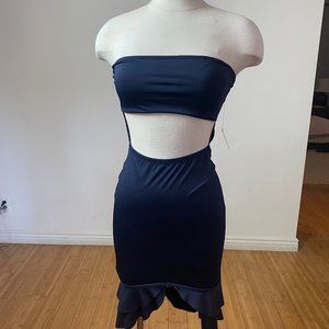 NEW Marine blue cocktail dress with sexy cuts.